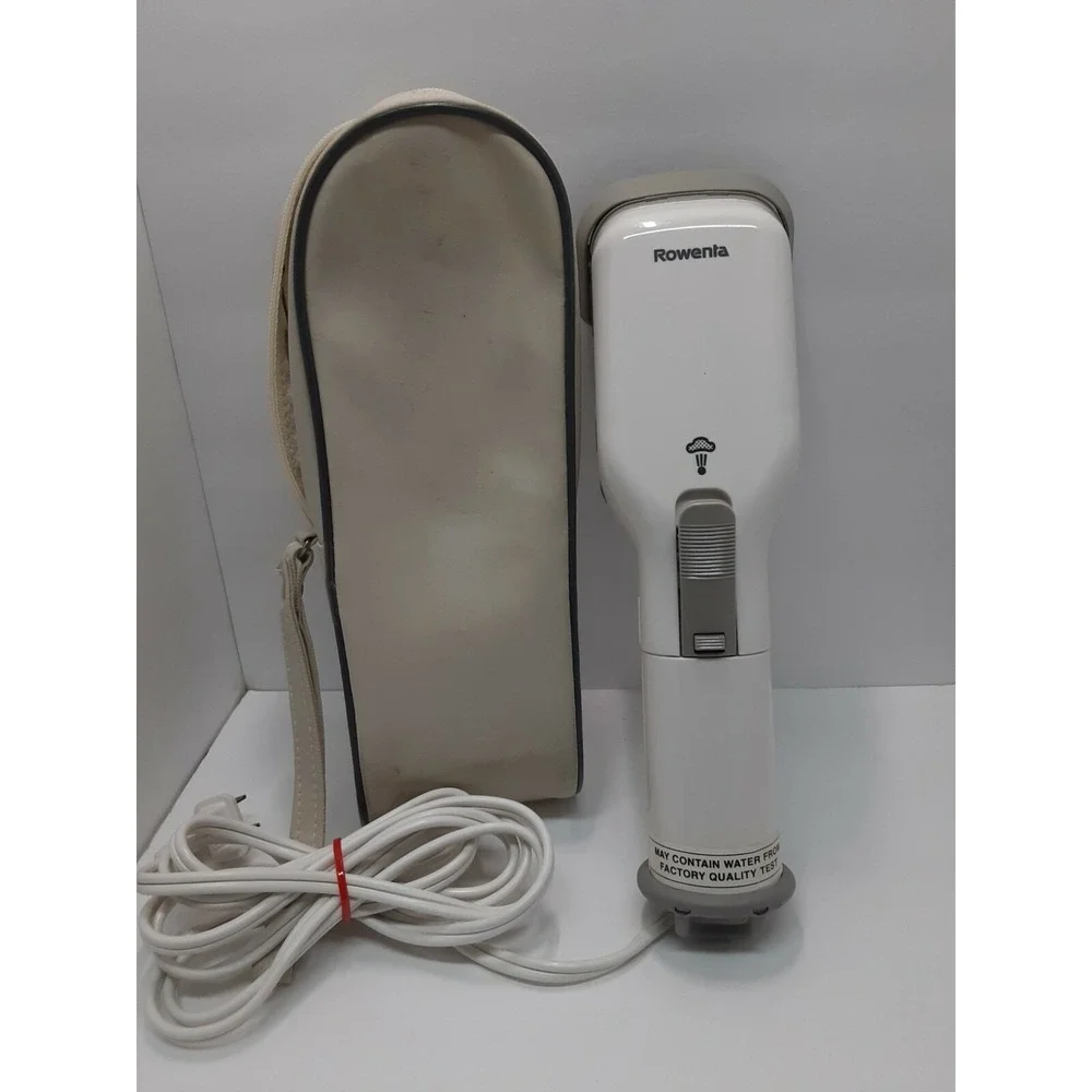 Vintage Rowenta Handheld Garment Steamer Travel Size with Brush‎ and Case Tested